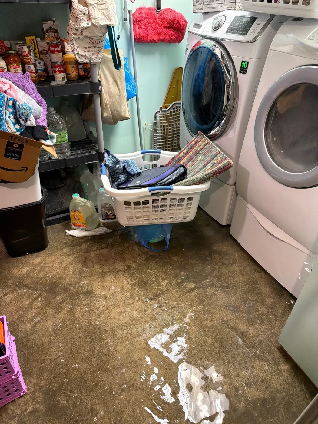 Air movers and dehumidifiers running in Spring Hill Indiana home dry-out