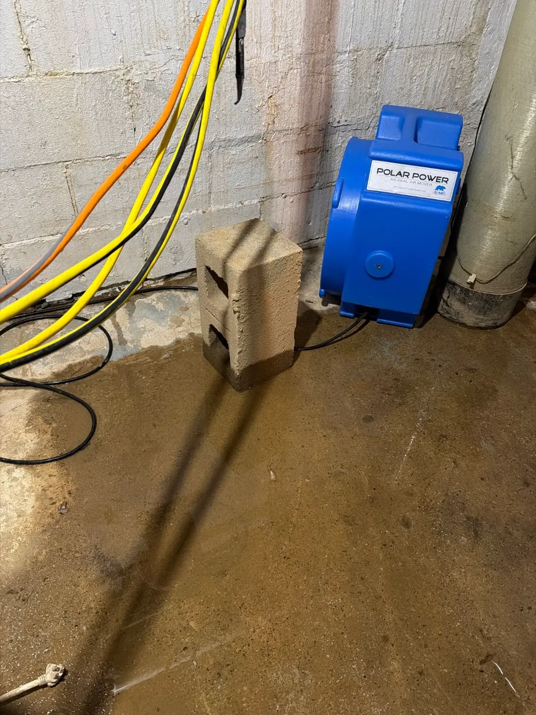 Basement water extraction in Spring Hill Indiana home